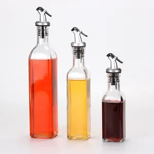 新设计厨房玻璃橄榄油倒瓶油分配器罐子醋和油瓶分配器500毫升