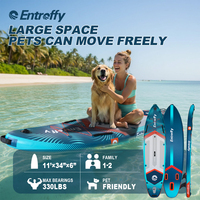 Kit complet de planche à pagaie gonflable SUP avec pompe à pagaie réglable de la série Ruilang d'ENTROFFY pour les voyages et l'aventure