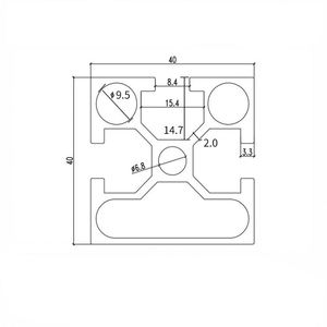 Profilé en alliage d'aluminium T5 série 6000 de 4040 mm, profilé de cadre 40x40N1 à trois fentes avec scellage unilatéral et service de découpe - Product Image 6