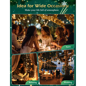 Aigostar 100 LED luci della tenda di natale 3M + 5M * 0.6M 8 modalità IP44 bianco caldo per matrimoni e feste di Halloween - Product Image 6