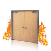 Porte coupe-feu en bois, porte de secours, porte de sécurité avec quincaillerie anti-panique pour bâtiment commercial