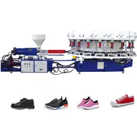 Rotary one/two/three color tpu pvc tpr tr plastic shoe sole injection machine