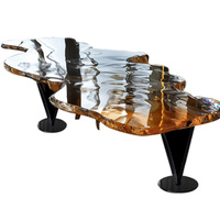 Table basse Designer Personnalité Créative Résine Transparente En Fiber De Verre En Forme De Glacier Rectangulaire Cristal Table À Thé