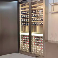 Cave à vin compacte en métal Royal, double zone, avec éclairage LED, porte en verre, meuble pour club, pub, hôtel, bar