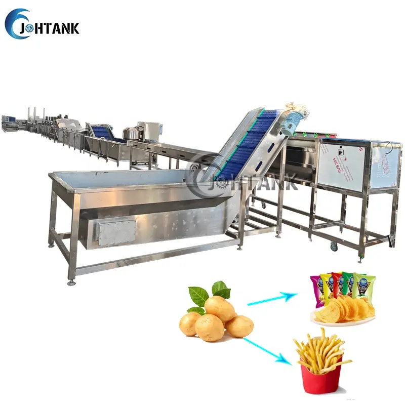 Fully Automatic Industrial Frozen French Fries Production Line Cassava Fresh Finger Potato Chips Making Machine Price