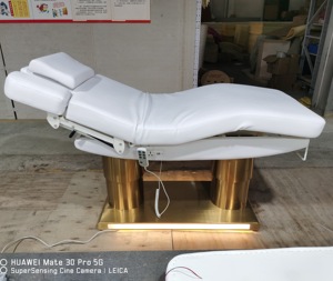 Cama de Masaje Tailandesa Blanca de Lujo con Base de Acero Inoxidable Reforzada, 4 Motores Eléctricos, Cama de Spa Facial de Alta Resistencia - Product Image 3