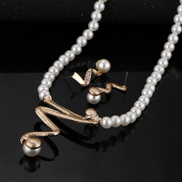 Ensemble de bijoux vintage RisingMoon, collier et boucles d'oreilles en perles et cristaux pour mariage, ensemble de bijoux de mariée