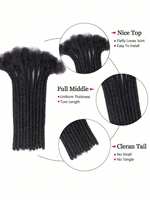 Dreadlocks FH in Capelli Umani Ricci, Extension Afro Kinky Curly Fatti a Mano, Estensioni Dreadlocks all'Uncinetto
