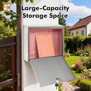 Boîte aux lettres en acier inoxydable, boîte aux lettres murale extérieure, durable, avec une capacité de 12 L pour la livraison, utilisation dans le jardin et à la maison - Product Image 3