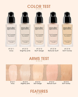 IMAGIC Correcteur Couvrant Imperméable Fond de Teint Liquide Maquillage Contrôle du Sébum Longue Tenue Fini Naturel Peau Crémeuse