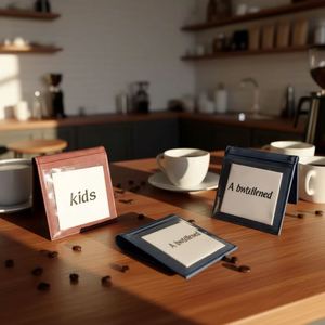 Porte-cartes QR pliable de luxe en cuir PU avec porte-cartes de visite et menu, design moderne pour cadeaux promotionnels de bienvenue - Product Image 4