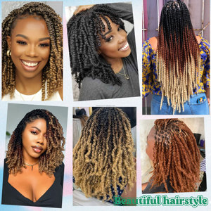 Approvisionnement d'usine Offre Spéciale Printemps Twist Crochet Tresses Cheveux Synthétique Profonde Pré Boucle <span class=keywords><strong>Tissage</strong></span> Curl Curly Extension - Product Image 6