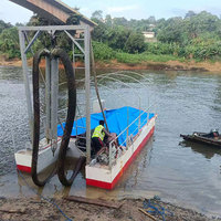 Drague à aspiration par jet, bateau submersible, pompe à sable, ponton flottant, moteur diesel, transmission par engrenages, profondeur 10m pour l'extraction d'or et le dragage de sable
