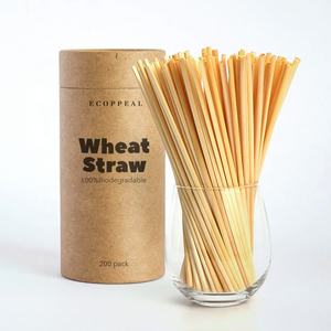 Tube en papier Kraft écologique emballage paille de blé naturelle paille à boire pour la maison fête Barware Bar accessoires - Product Image 1