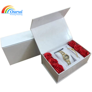 Factory Wholesale Custom Watch & Bangle <b>Gift</b> Packaging Set <b>Box</b> With Flower <b>Valentine</b> Watch Jewelry <b>Gift</b> <b>Box</b> for Ladies <b>Gift</b> - Product Image 2