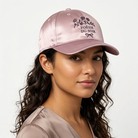 Gorra de Béisbol Estilo Vintage con Bordado Floral, Visera Ajustable, Emblema Personalizado, 6 Colores, 100% Poliéster
