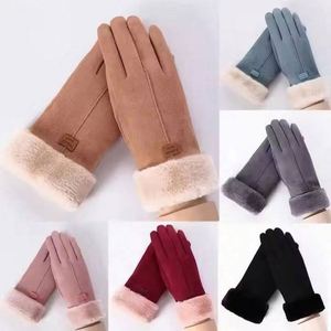 I-0702 New Plain Acrylic/Cotton for Screen Windproof Breathable Winter <b>Gloves</b> for Daily Use Opera-Length - Product Image 5
