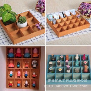 Solid Wood Storage <b>Box</b> With Compartments For <b>Socks</b> Underwear Desktop Organizer Rectangle Open Top Standing Type - Product Image 3