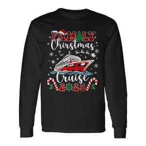 T-shirt à manches longues pour la croisière de Noël en famille 2025, tenue de famille assortie pour les fêtes - Product Image 1