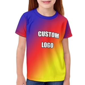 LOGO/Diseño/Texto Ropa personalizada para niños Poliéster Spandex Camiseta Verano Camiseta de manga corta Camiseta 3-16 años Ropa para niños y niñas - Product Image 3