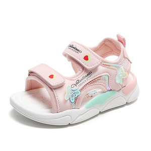 Sandales pour bébés en gros, antidérapantes, respirantes, à bout ouvert, décontractées, pour enfants, sandales de princesse en cuir PU pour filles - Product Image 5