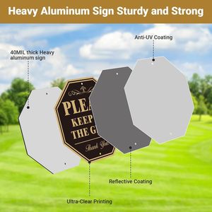 <strong>Keep</strong> <strong>Off</strong> <strong>Grass</strong> Sign for Yard, 10''X10'' Sturdy Rust Free Aluminum Metal <strong>Signs</strong> With 28" Metal Stakes Fade Resistant Weatherproof - Product Image 3