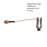 Sensor Akselerasi Guncangan IEPE yang Terfilter, Sensitivitas 0,1mV/g, Rentang Pengukuran 50.000g, 18-30VDC, Paduan Titanium