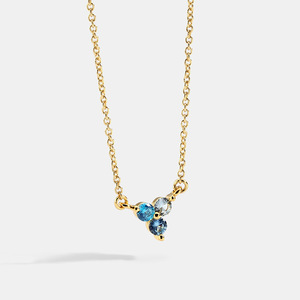 Collier en CZ bleu dégradé pour femmes, chaîne plaquée or minimaliste, bijoux élégants et tendance pour un usage quotidien - Product Image 6