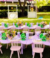 Chaise de fête d'anniversaire pour enfants en bois rose bébé