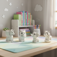 Vente en gros de sculptures d'animaux en jade blanc naturel, pierres de guérison en cristal, figurines d'animaux mignons pour la décoration de la maison