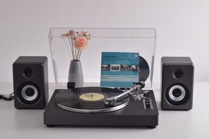 Vente directe, nouveau design, systèmes Hi-Fi, <span class=keywords><strong>tourne</strong></span>-disques vinyle manuel fait à la main, lecteur de disques vinyles et Bluetooth entrée/sortie et haut-parleurs externes - Product Image 4