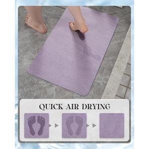 พรมเช็ดเท้าไมโครไฟเบอร์แบบนุ่มเรียบง่าย รูปทรงสี่เหลี่ยมผืนผ้า ด้านหลังเป็นยาง สำหรับห้องน้ำ ห้องนอน ระเบียง และพื้นที่ใช้สอยในบ้าน - Product Image 3