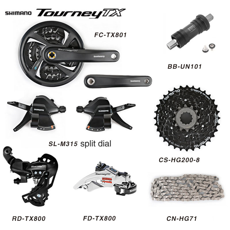 SHIMANO Tourney SL-M315 Bike Groupset - 8 Speed Performance