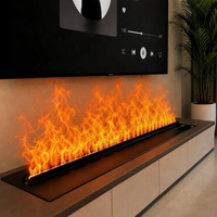 Nuevo estilo, mesa de llama ajustable para interiores, chimenea de vapor atomizadora, chimenea de agua inteligente eléctrica portátil, decoración de la casa
