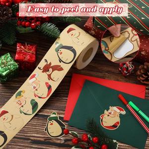 Wholesale China Christmas <b>Decor</b> Sticker Mix 6 Different Art Deco Designs Per Roll 200pcs for <b>Home</b> Gift Idea - Product Image 4