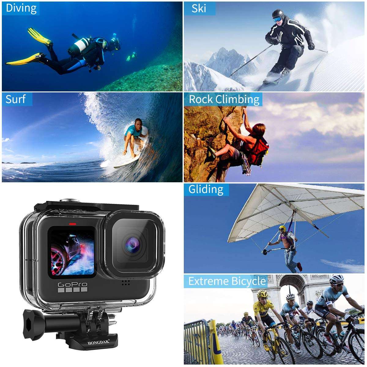 HONGDAK 60M Underwater Waterproof Housing Case for GoPro Hero 11 Black Camera Diving Protective for gopro Hero 12 10 Accessories