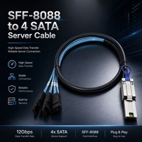 Cable Mini SAS SFF-8088 de 26 Pines a 4 SATA de 7 Pines para Disco Duro, 24 Gbps de Alta Velocidad, Cobre Estañado, Actualización de Controlador de Servidor