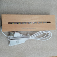 Vente en gros de lampes de nuit rectangulaires 3D pas chères, lumière LED USB, base en acrylique