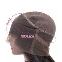 Perruque brésilienne HD transparente en cheveux humains vierges Remy, longue perruque 360 Lace sans colle pour femmes
