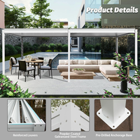 Pergola en aluminium motorisée pour l'extérieur, nouvelle pergola bioclimatique en aluminium imperméable de style chinois