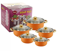 Ensemble de casseroles et poêles en acier inoxydable de qualité supérieure, 10 pièces, avec couvercles en verre, compatible induction, pour la cuisine