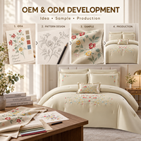 Alenhome Ensemble de couette 3 pièces en coton respirant 100% avec garnissage en polyester 350 g/m² et deux taies d'oreiller brodées – Meilleures ventes