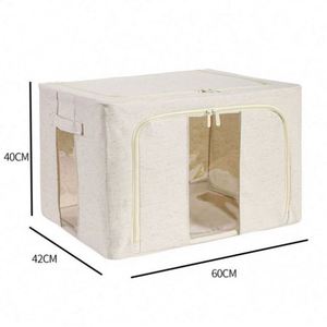 Modern <b>Fabric</b> Ottoman Stool With <b>Storage</b> <b>Box</b> - Product Image 1