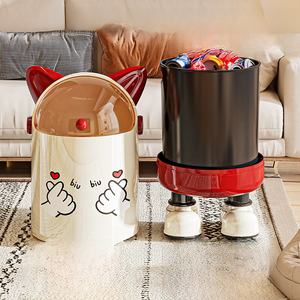 Poubelle de maison créative et épaissie, style dessin animé, pour salon, chambre d'enfant, cuisine, avec couvercle - Product Image 2