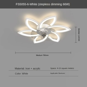 มอเตอร์ BLDC ทองแดงบริสุทธิ์3ใบพัด ABS พัดลมเพดานควบคุมระยะไกลดีไซน์ทันสมัยสไตล์เรียบง่ายความเร็วลมสูง - Product Image 5