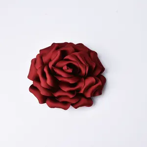 Hot Selling 15cm Multi-Petal Rose Shaped Handmade Silk Brooch DIY For Fashion In Europe And America