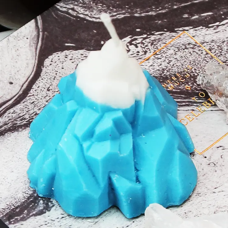 christmas gift ice berg customized color soy wax handmade shape candle