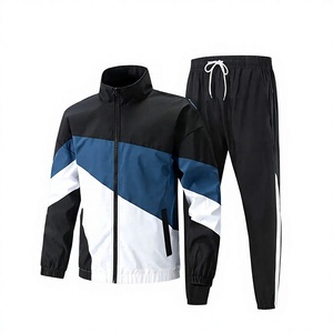 Chándal Deportivo para Hombre con Bloques de Color, Manga Larga, Cuello Alto con Cremallera, Estilo Deportivo, Secado Rápido, Poliéster, Ropa de Primavera, Corte Regular para Adulto, Talla S - Product Image 1