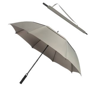Parapluie droit à double usage pour adultes Cadeaux d'affaires Double couche, résistant à la pluie, résistant à la pluie, logo de ventilation semi-automatique - Product Image 1