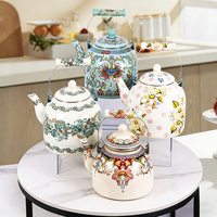 Bouilloire et théière en émail de luxe turque de haute qualité, 1,5/2/3/5/7 L, ensembles de théière et de cafetière en émail